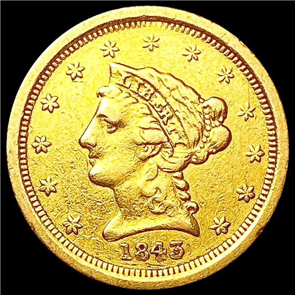 1843-O $3 Gold Piece CLOSELY UNCIRCULATED
