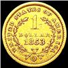 Image 2 : 1853-O Rare Gold Dollar CLOSELY UNCIRCULATED