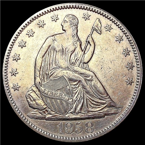 1858 Seated Liberty Half Dollar CHOICE AU