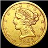 1852 $5 Gold Half Eagle LIGHTLY CIRCULATED