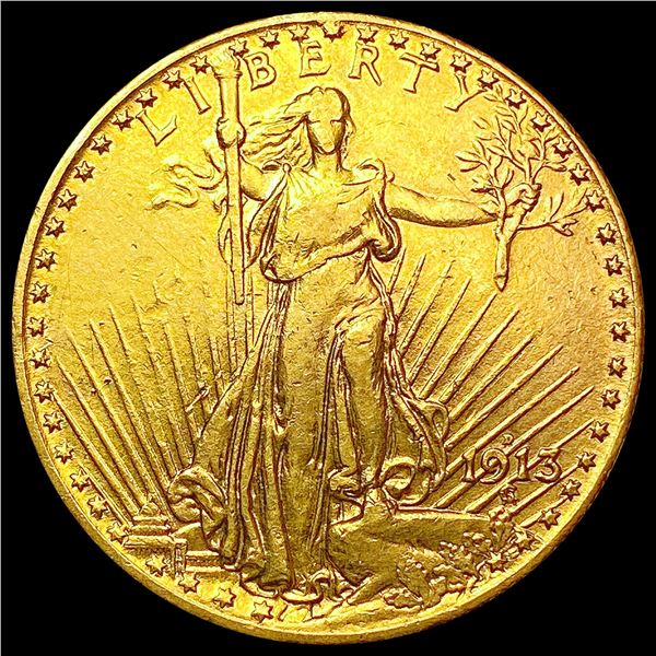 1913-D $20 Gold Double Eagle CLOSELY UNCIRCULATED