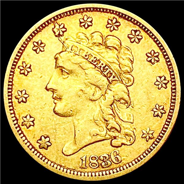 1836 $2.50 Gold Quarter Eagle NEARLY UNCIRCULATED
