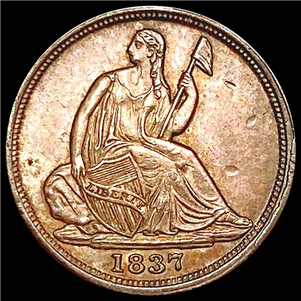 1837 Seated Liberty Half Dime CHOICE AU
