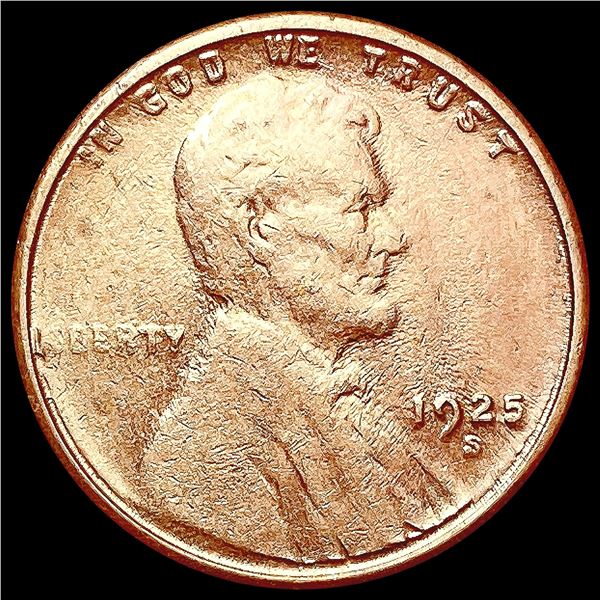 1925-S Wheat Cent CHOICE AU