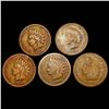 [5] Indian Head Cents [1865, 1866, 1868, 1869, 1870] LIGHTLY CIRCULATED