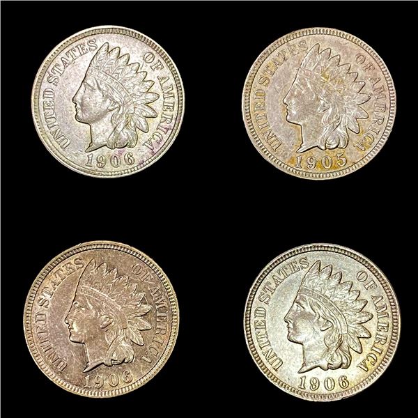 [4] US Indian Head Cents [1905, [3] 1906] HIGH GRADE