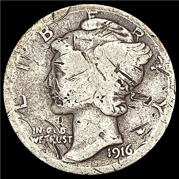1916-D Mercury Silver Dime NICELY CIRCULATED