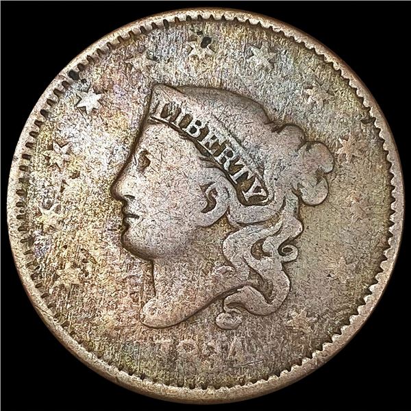 1834 Lg Stars Coronet Head Large Cent NICELY CIRCULATED