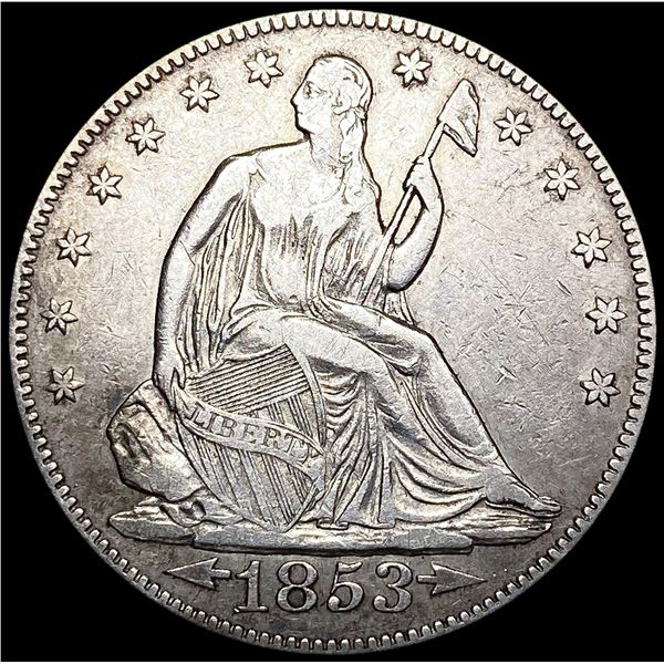 1853 Arws & Rays Seated Liberty Half Dollar CLOSELY UNCIRCULATED