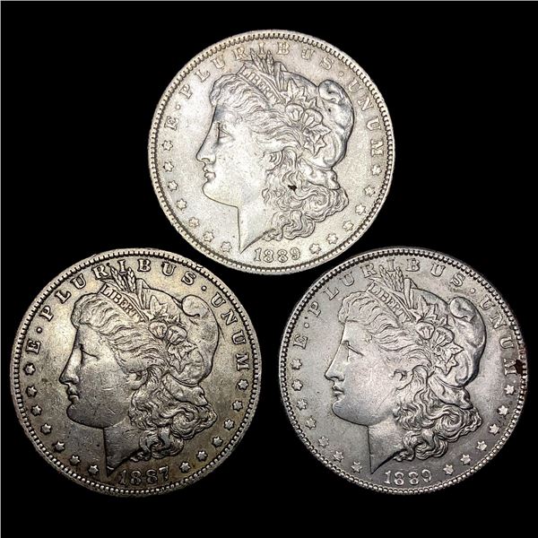 [3] 1887&1889 Morgan Silver Dollar CLOSELY UNCIRCULATED