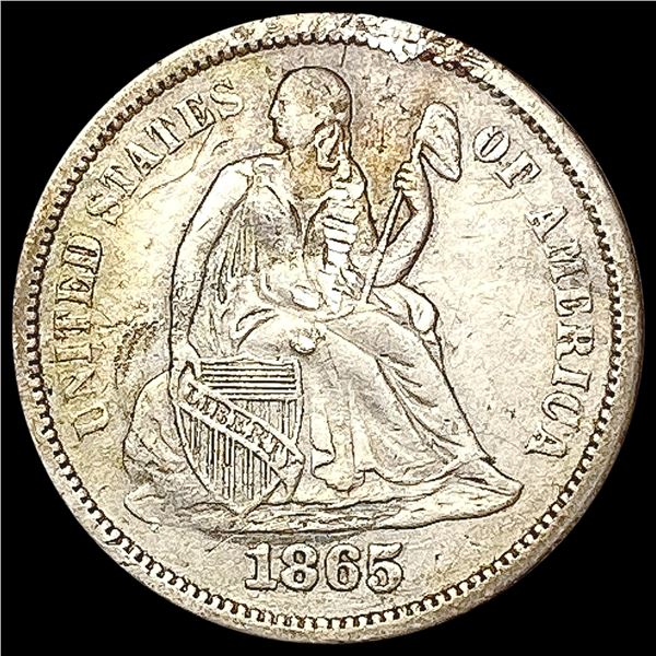 1865-S Seated Liberty Dime NEARLY UNCIRCULATED