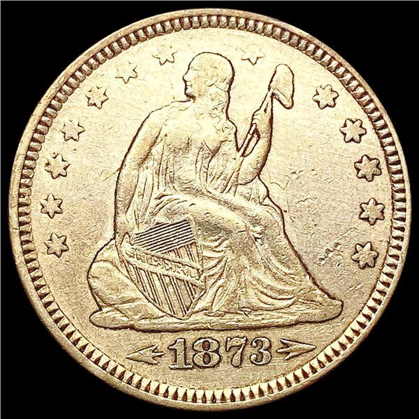 1873 Arws Seated Liberty Quarter CLOSELY UNCIRCULATED