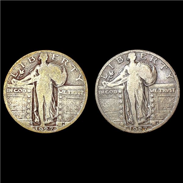 [2] 1927-S Stding Lib Quarters NICELY CIRCULATED