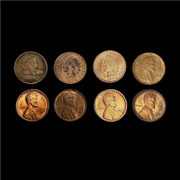 [8] Varied US Cents (1857, 1901, 1903, 1918, 1928-D, 1931, 1934-D, 1935-D) HIGH GRADE