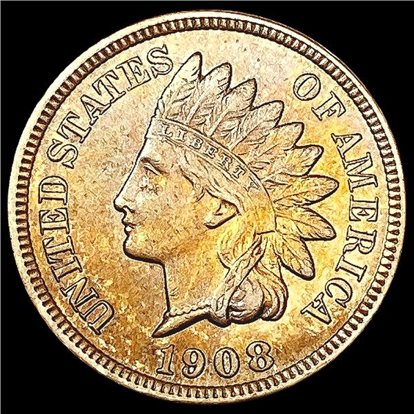 1908-S RD Indian Head Cent GEM BU