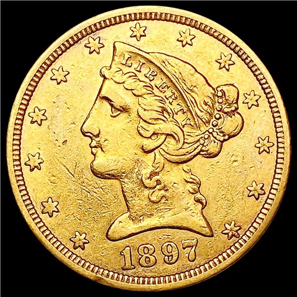 1897 $5 Gold Half Eagle CLOSELY UNCIRCULATED