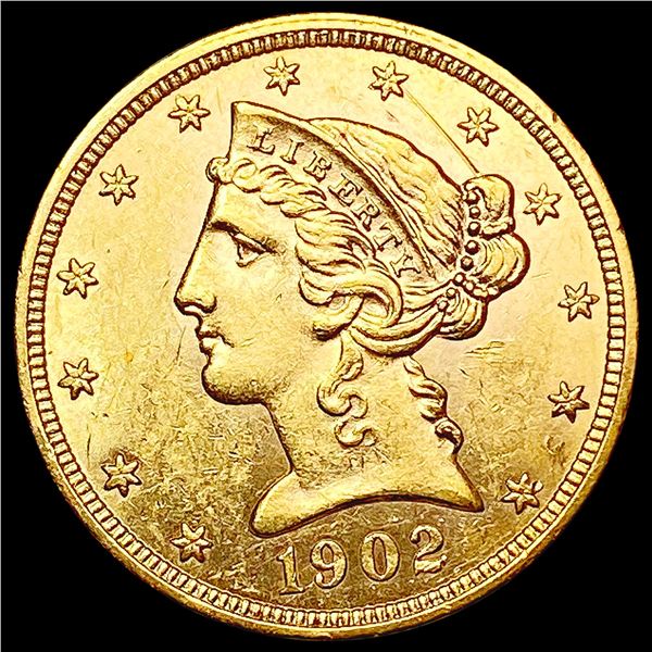 1902 $5 Gold Half Eagle UNCIRCULATED