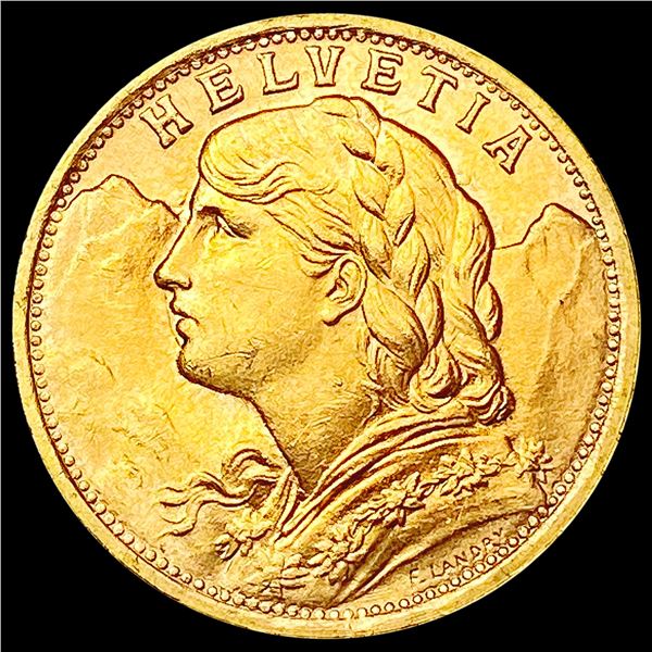 1935-B Switzerland 20 Franc Gold .1867AGW GEM BU