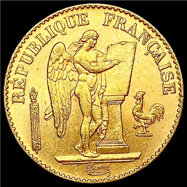 1895-A France 20 Franc Gold .1867AGW GEM BU