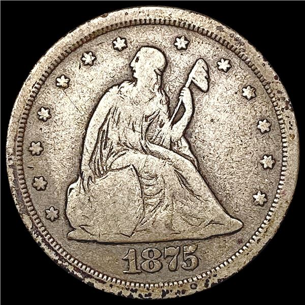 1875-S Twenty Cent Piece LIGHTLY CIRCULATED