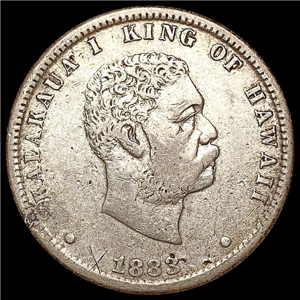 1883 Kingdom of Hawaii Quarter LIGHTLY CIRCULATED