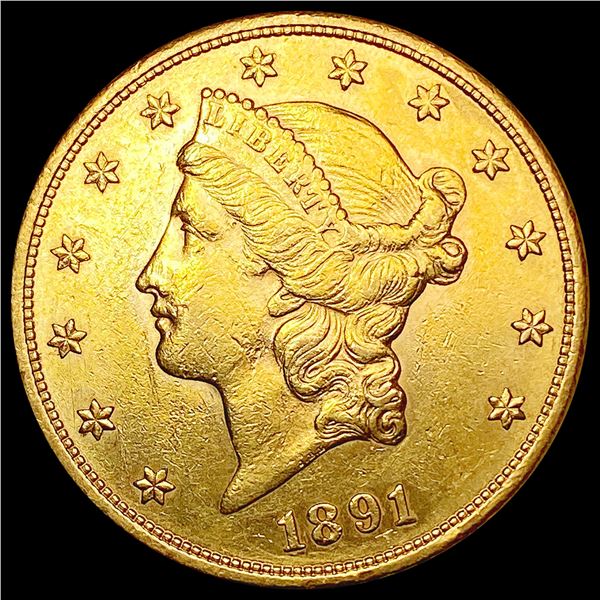 1891-S $20 Gold Double Eagle CLOSELY UNCIRCULATED