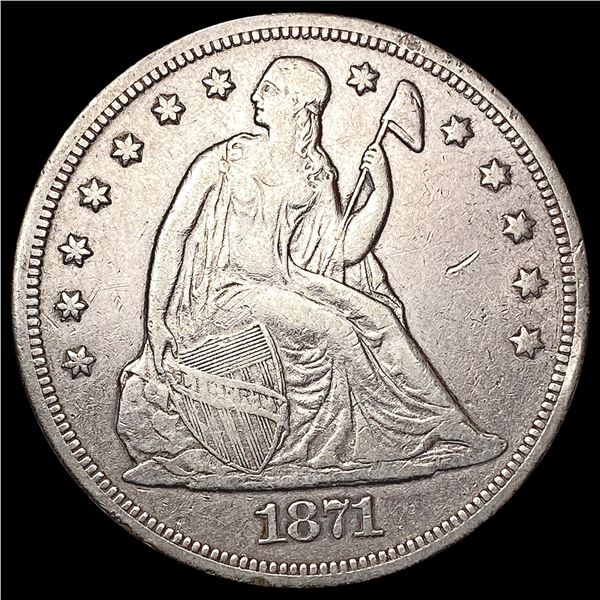 1871 Seated Liberty Dollar LIGHTLY CIRCULATED