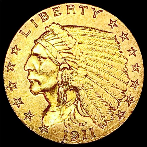 1911 $2.50 Gold Quarter Eagle CHOICE AU