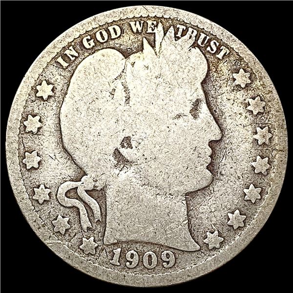 1909-O Barber Quarter NICELY CIRCULATED