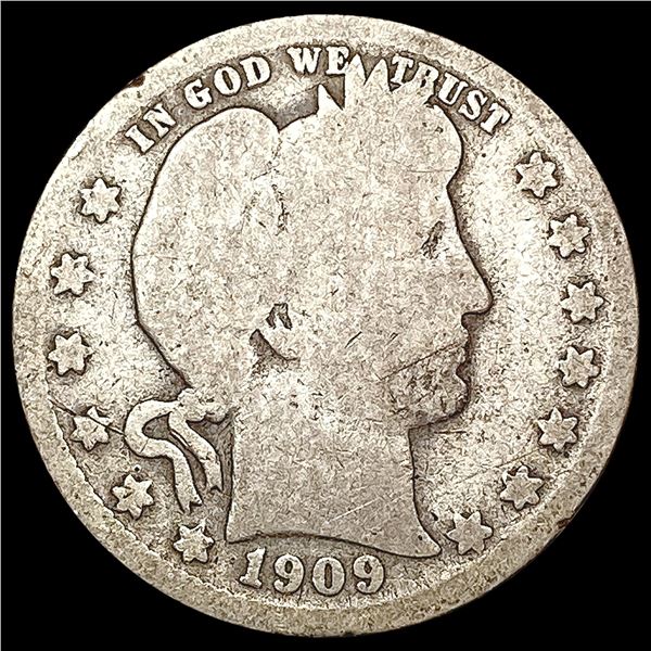 1909-O Barber Quarter NICELY CIRCULATED