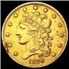 1836 $5 Gold Half Eagle CLOSELY UNCIRCULATED