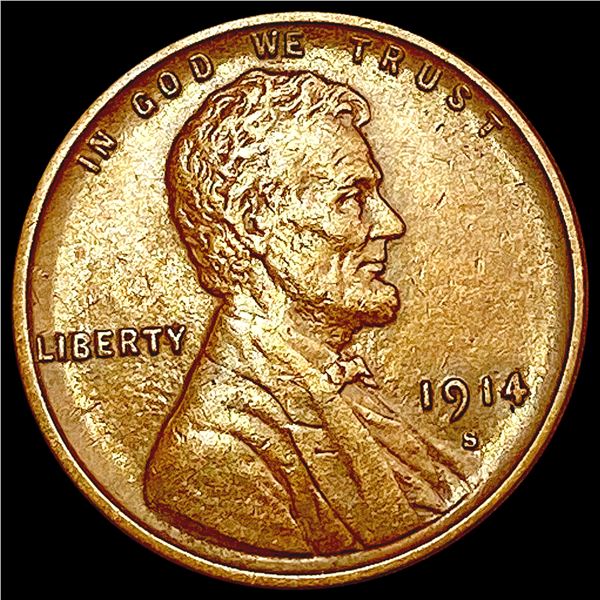 1914-S Wheat Cent CLOSELY UNCIRCULATED