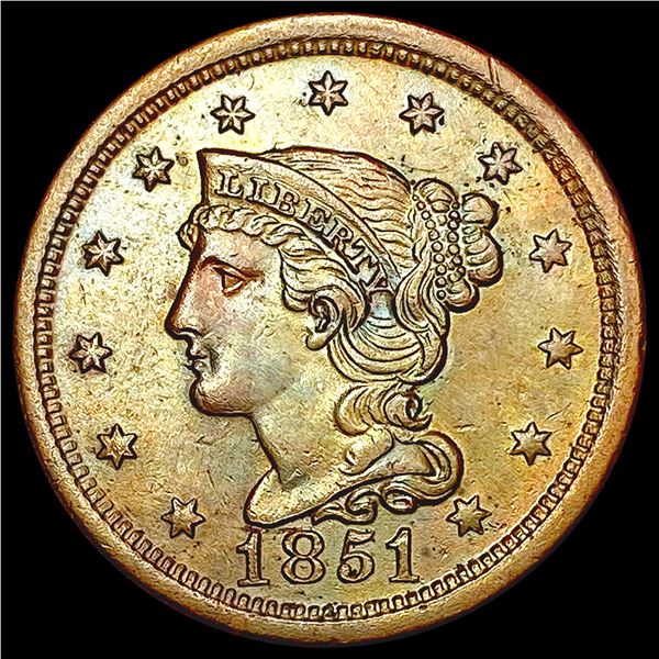 1851 Braided Hair Large Cent UNCIRCULATED