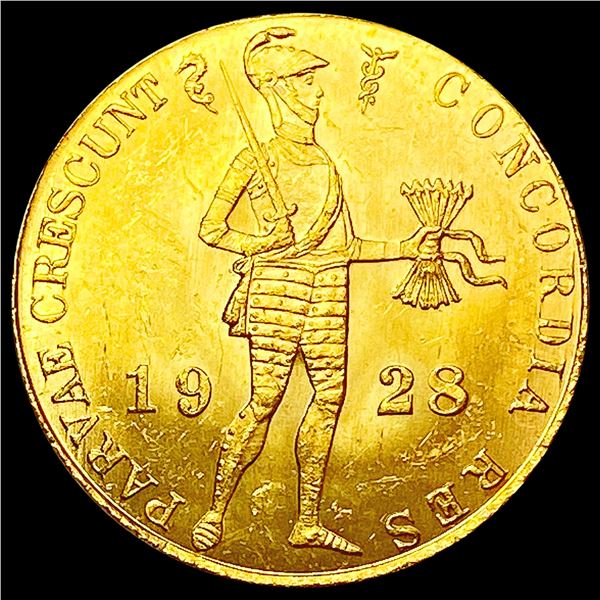 1928 Netherlands Gold Ducat .1104oz AGW UNCIRCULATED