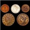Image 1 : [5] 1828-1864 (5) Piece Type Coin and Token Lot HIGH GRADE