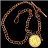 Image 1 : 1899-S $5 Liberty Gold in Bezel on Watch Chain HIGH GRADE