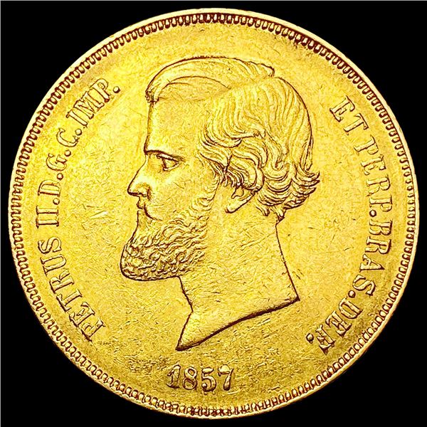 1857 Brazil Gold 20000 Reis .5286oz AGW CHOICE AU