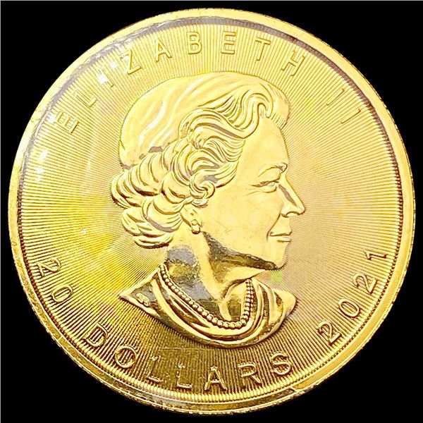 2021 Canada Gold Maple Leaf 1/2oz AGW SUPERB GEM BU