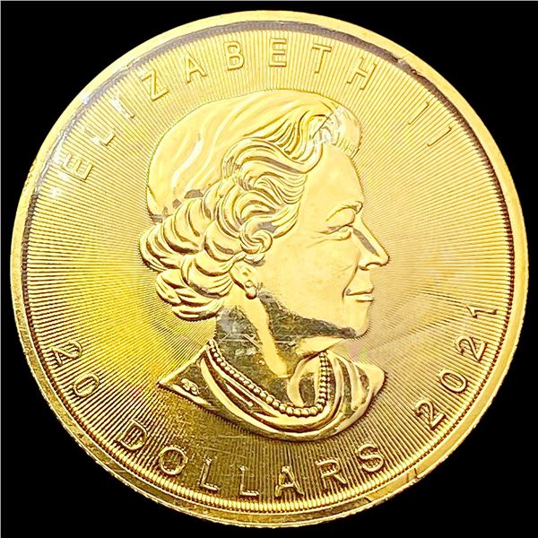 2021 Canada Gold Maple Leaf 1/2oz AGW SUPERB GEM BU