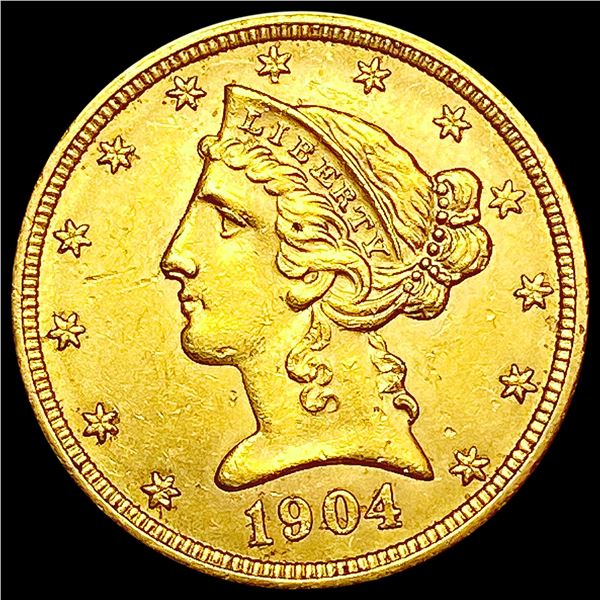 1904 $5 Gold Half Eagle UNCIRCULATED