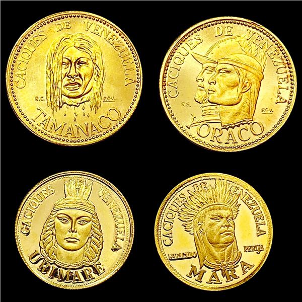 [4] 1955-60 (4) Venezuela Gold Tokens .53oz AGW Total HIGH GRADE