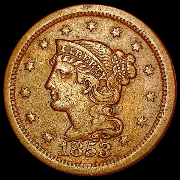 1853 Braided Hair Large Cent CLOSELY UNCIRCULATED