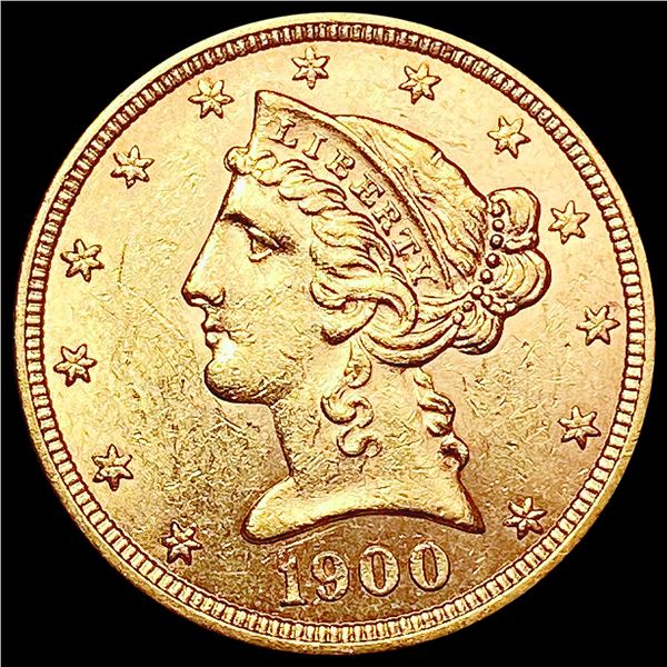 1900 $5 Gold Half Eagle UNCIRCULATED