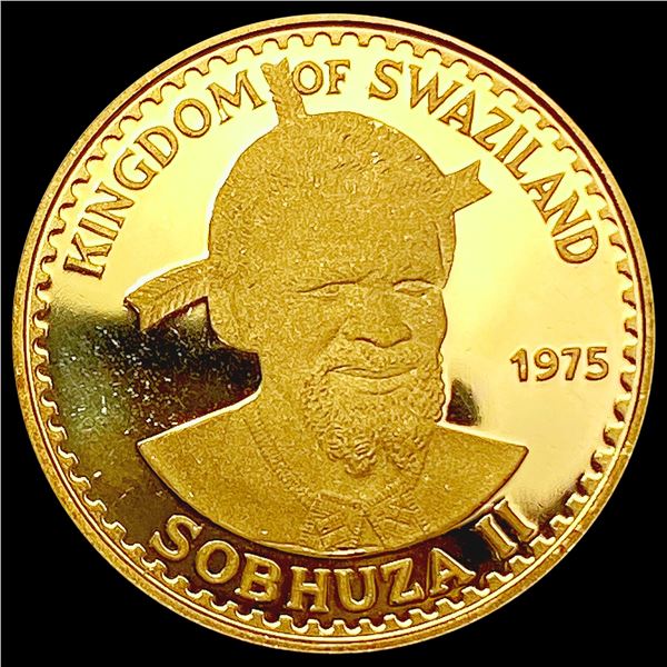 1975 Swaziland Gold 100 Emalangeni .25oz AGW CHOICE PROOF