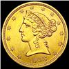Image 1 : 1908 $5 Gold Half Eagle CHOICE BU