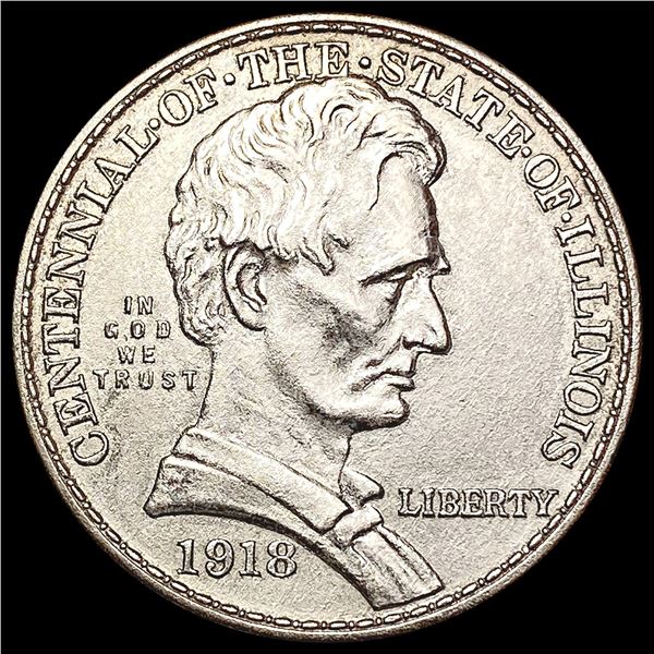 1918 Illinois Half Dollar CLOSELY UNCIRCULATED