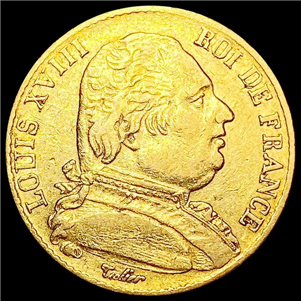 1815 France Gold 20 Franc .1867oz AGW CLOSELY UNCIRCULATED