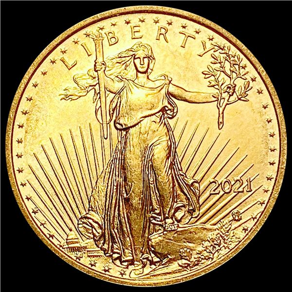 2021 1/4oz $10 American Gold Eagle Ty2 SUPERB GEM BU