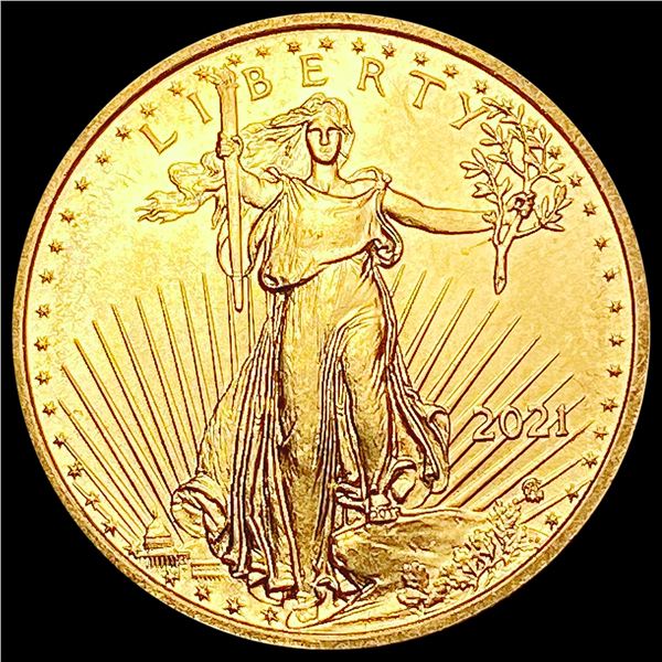 2021 1/4oz $10 American Gold Eagle Ty2 SUPERB GEM BU