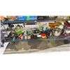 Image 1 : SHELF LOT OF KITCHEN ITEMS, KETTLES, CHARCUTERIE BOARD, KITCHENAID MIXER & MORE